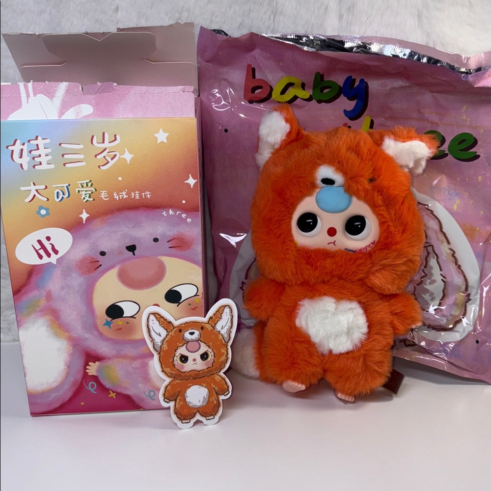 Baby Three Big Cute Plush Pendant Confirmed Fox Blind Box